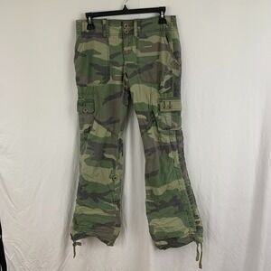 Abercrombie & Fitch Pants Womens Sm Camo Cargo Paratrooper Y2K Military Vintage